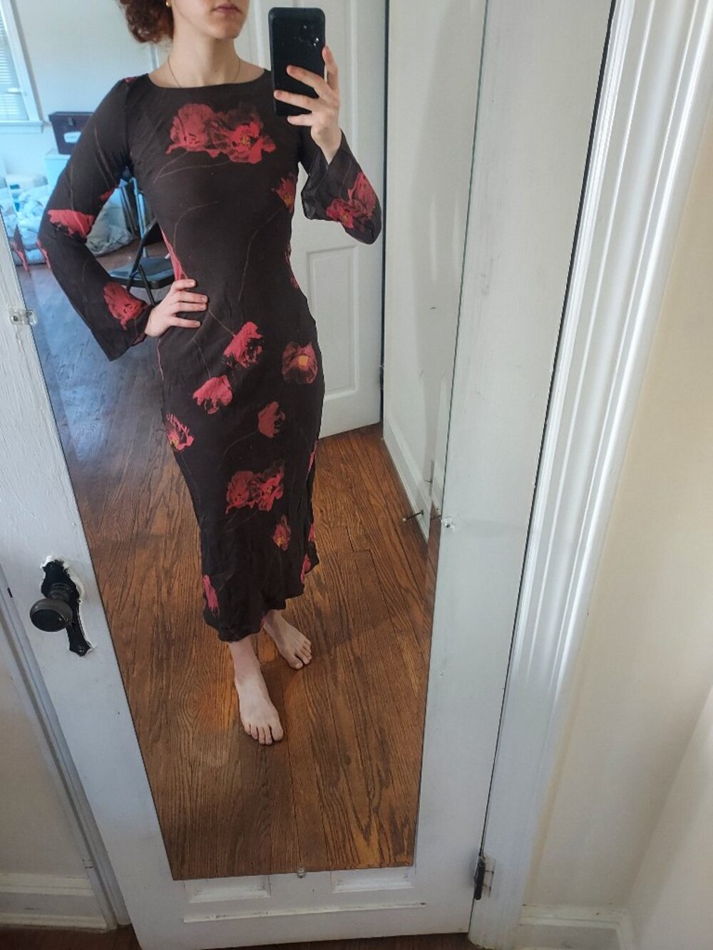 Realisation Par Brown Rococo Floral The Gia Maxi Silk Dress